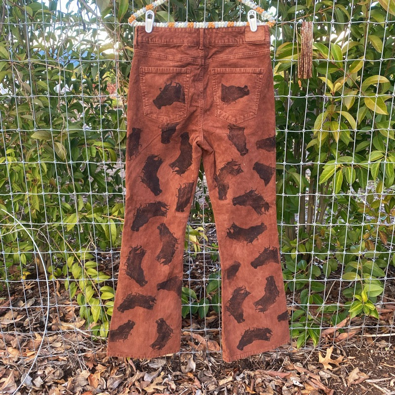 Chocolate Corduroy Horse Flares